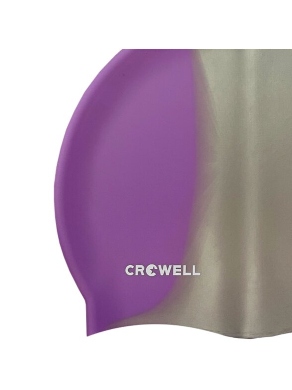 Crowell Multi Flame silikoninė plaukimo kepuraitė, violetinė ir sidabrinė, 15 spalva 1