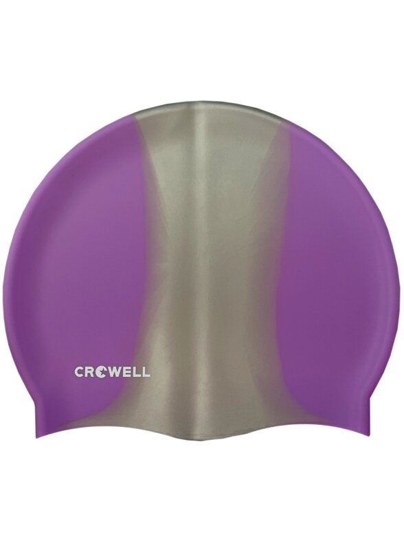 Crowell Multi Flame silikoninė plaukimo kepuraitė, violetinė ir sidabrinė, 15 spalva Crowell Multi Flame silikoninė plaukimo kepuraitė, violetinė ir sidabrinė, 15 spalva