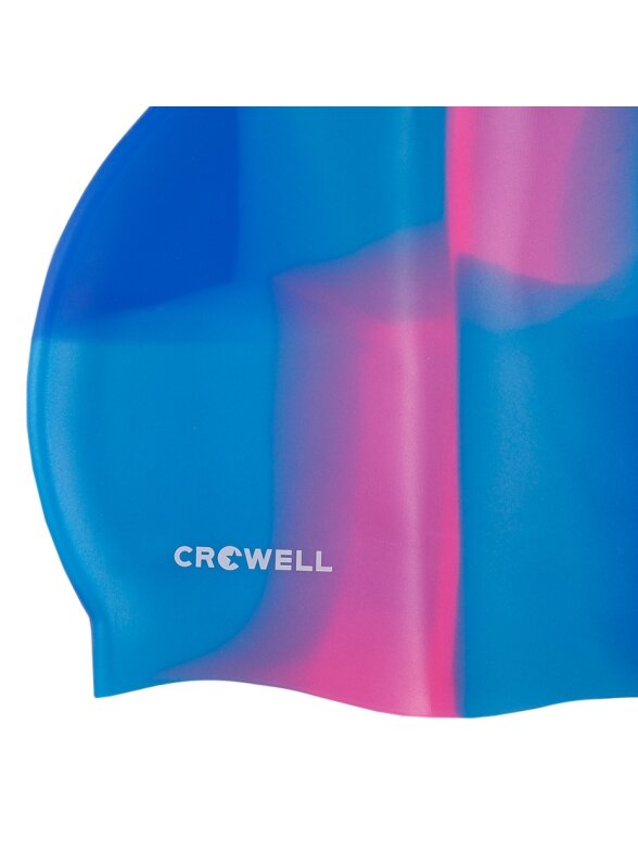 Crowell Multi Flame silikoninė plaukimo kepuraitė, mėlyna ir rožinė, 09 kol 1