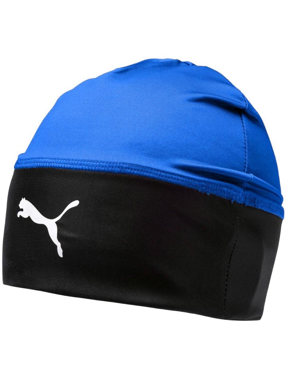 Puma Liga Beanie Senior kepuraitė mėlyna ir juoda 22355 02 Puma Liga Beanie Senior kepuraitė mėlyna ir juoda 22355 02