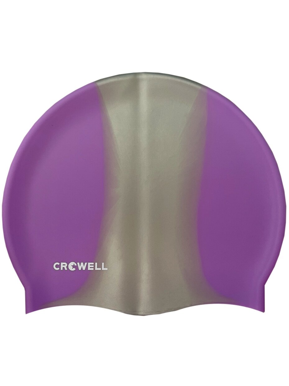 Crowell Multi Flame silikoninė plaukimo kepuraitė, violetinė ir sidabrinė, 15 spalva