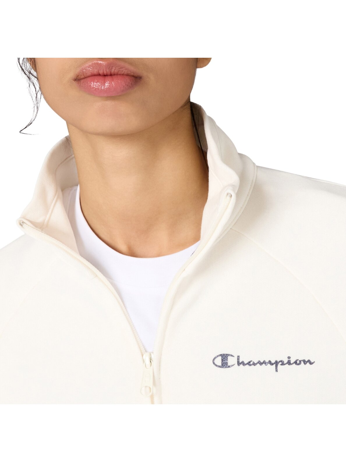 Champion Full Zip Suit moteriškas sportinis kostiumas, kreminis ir tamsiai mėlynas 117988 YS084 3