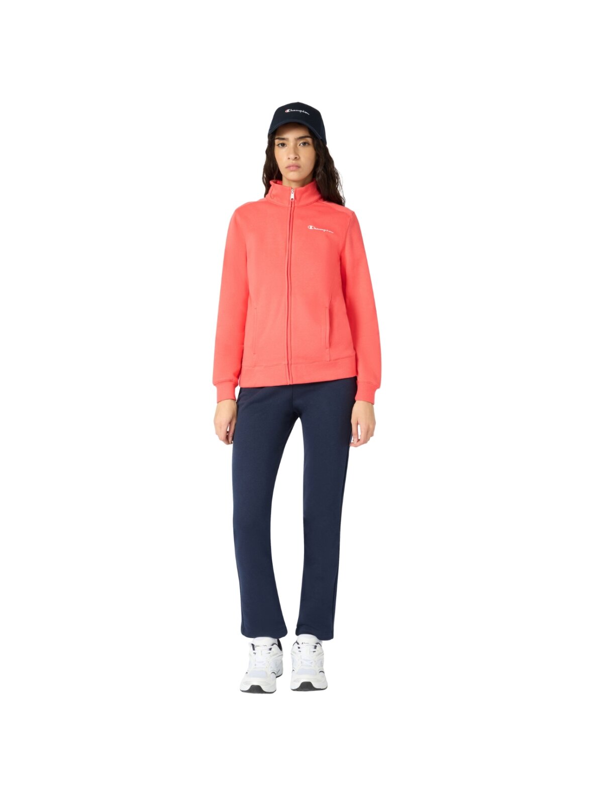 Champion Full Zip Suit moteriškas sportinis kostiumas oranžinės ir tamsiai mėlynos spalvos 118289 RS073 5 Champion Full Zip Suit moteriškas sportinis kostiumas oranžinės ir tamsiai mėlynos spalvos 118289 RS073 5
