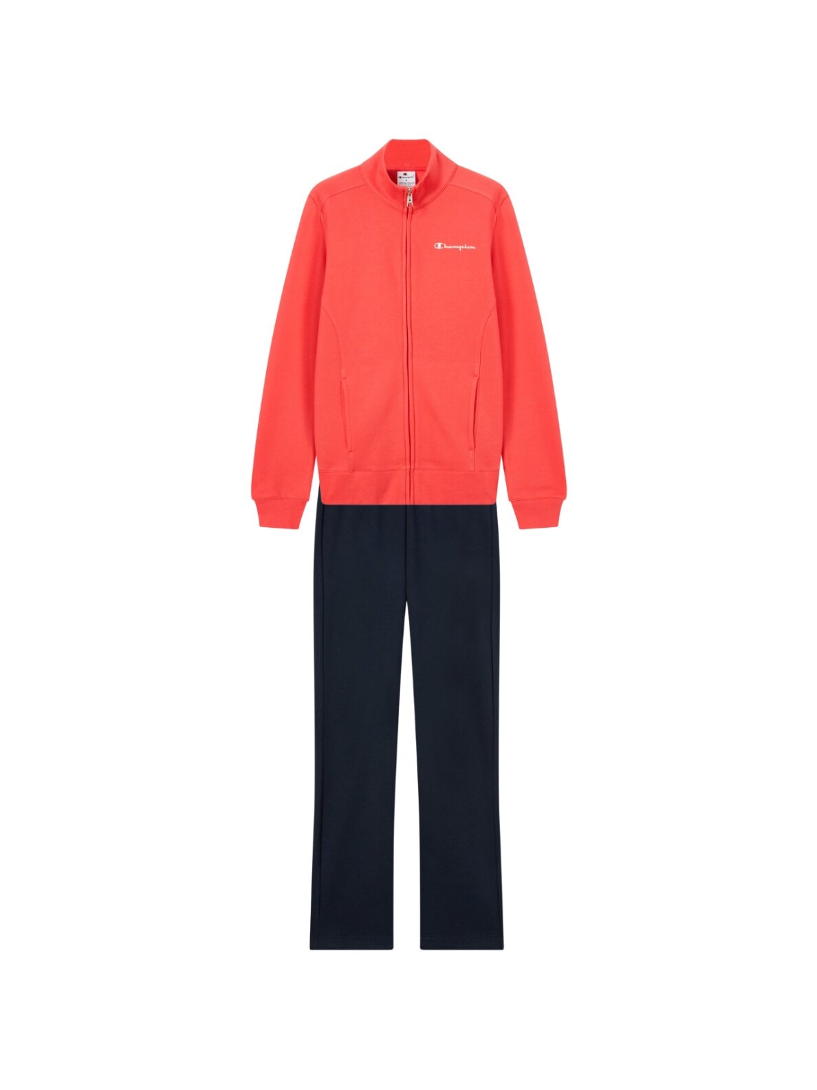 Champion Full Zip Suit moteriškas sportinis kostiumas oranžinės ir tamsiai mėlynos spalvos 118289 RS073 1 Champion Full Zip Suit moteriškas sportinis kostiumas oranžinės ir tamsiai mėlynos spalvos 118289 RS073 1