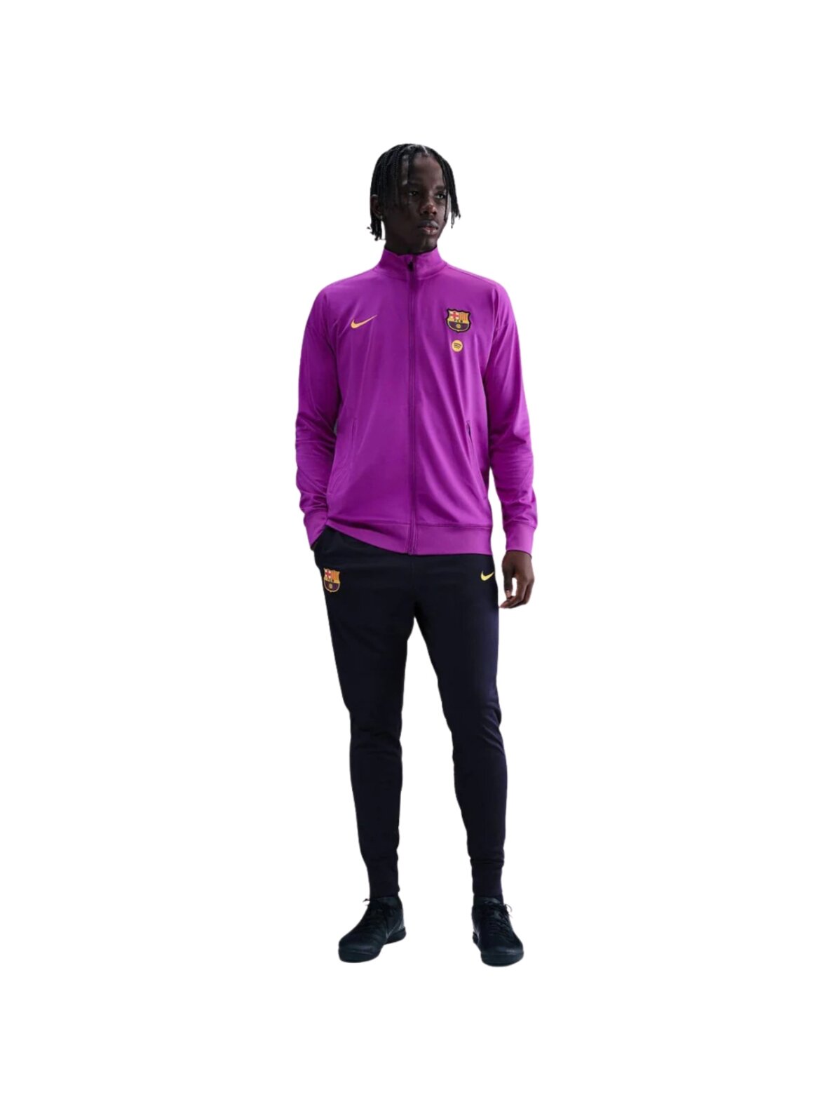 Nike FC Barcelona Strike vyriškas sportinis kostiumas violetinės ir tamsiai mėlynos spalvos HJ6974 552 Nike FC Barcelona Strike vyriškas sportinis kostiumas violetinės ir tamsiai mėlynos spalvos HJ6974 552