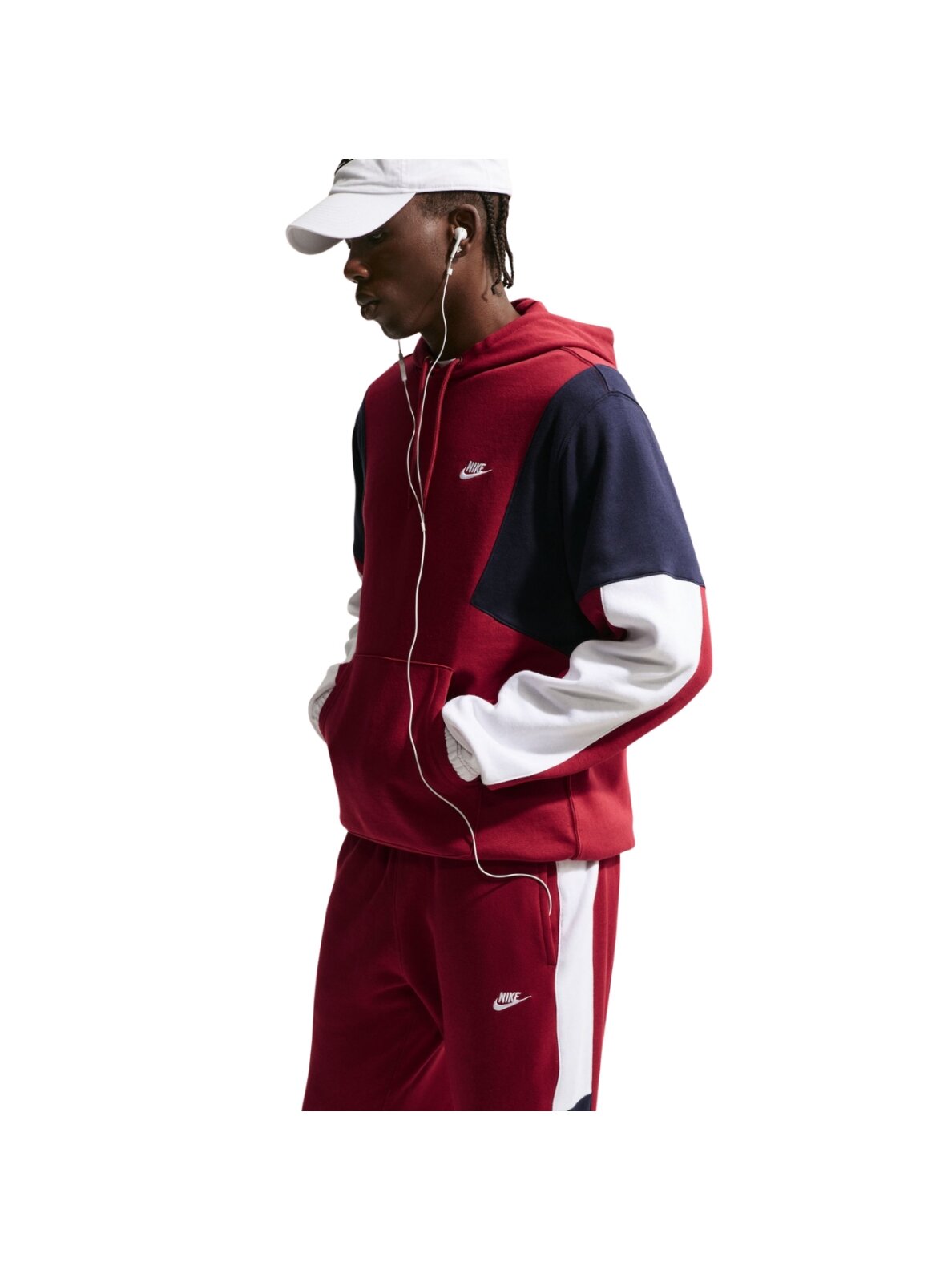 Vyriškas sportinis kostiumas Nike Sportswear Club bordo HV1165 613 2 Vyriškas sportinis kostiumas Nike Sportswear Club bordo HV1165 613 2