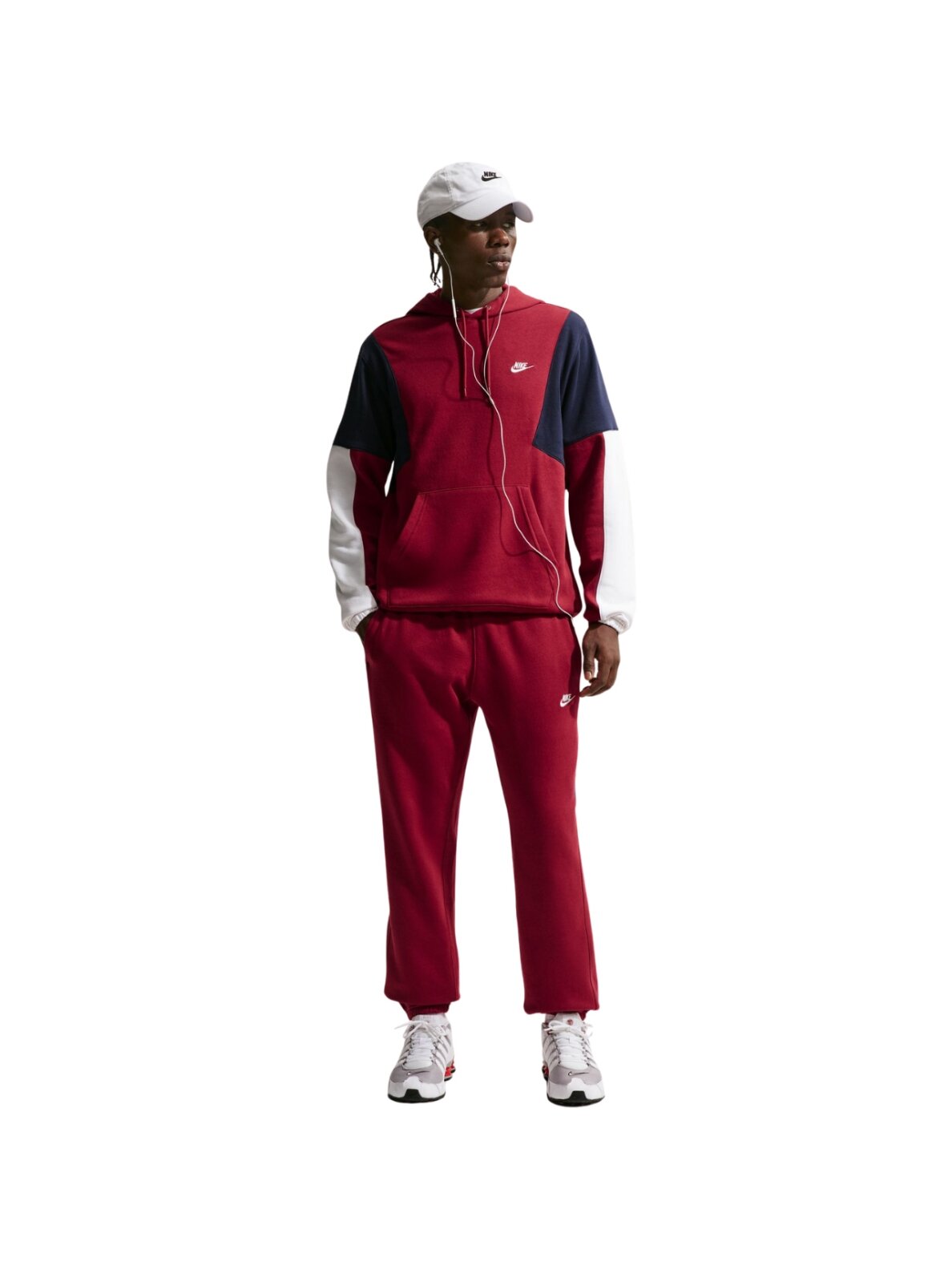 Vyriškas sportinis kostiumas Nike Sportswear Club bordo HV1165 613 Vyriškas sportinis kostiumas Nike Sportswear Club bordo HV1165 613
