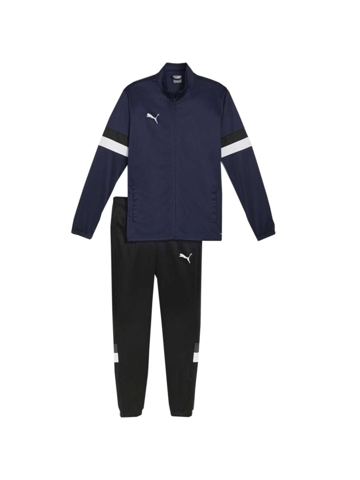 Puma Team Rise vyriškas sportinis kostiumas tamsiai mėlynos ir juodos spalvos 658653 06 Puma Team Rise vyriškas sportinis kostiumas tamsiai mėlynos ir juodos spalvos 658653 06