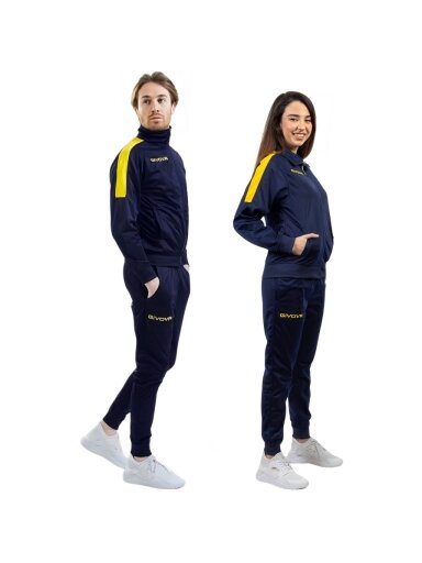 Givova Tuta Revolution sportinis kostiumas vyrams tamsiai mėlynas-geltonas TR033 0407