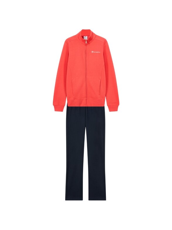 Champion Full Zip Suit moteriškas sportinis kostiumas oranžinės ir tamsiai mėlynos spalvos 118289 RS073 1