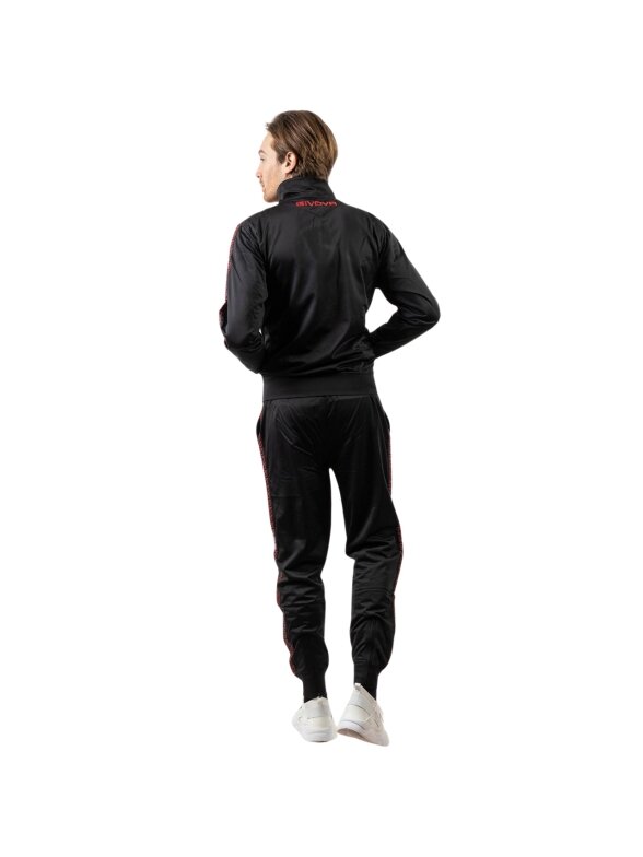 Givova Tuta Visa Black Dres juoda-raudona vyrams 1 Givova Tuta Visa Black Dres juoda-raudona vyrams 1