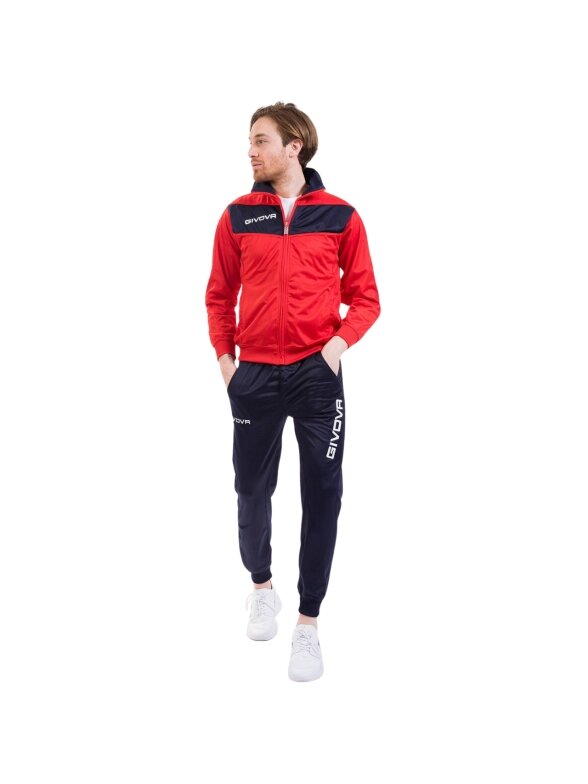 Givova Tuta Visa sportinis kostiumas raudonas ir tamsiai mėlynas TR018 1204