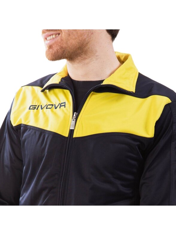 Givova Tuta Visa Triacetato sportinis kostiumas tamsiai mėlynos ir geltonos spalvos TR018 0407 1 Givova Tuta Visa Triacetato sportinis kostiumas tamsiai mėlynos ir geltonos spalvos TR018 0407 1