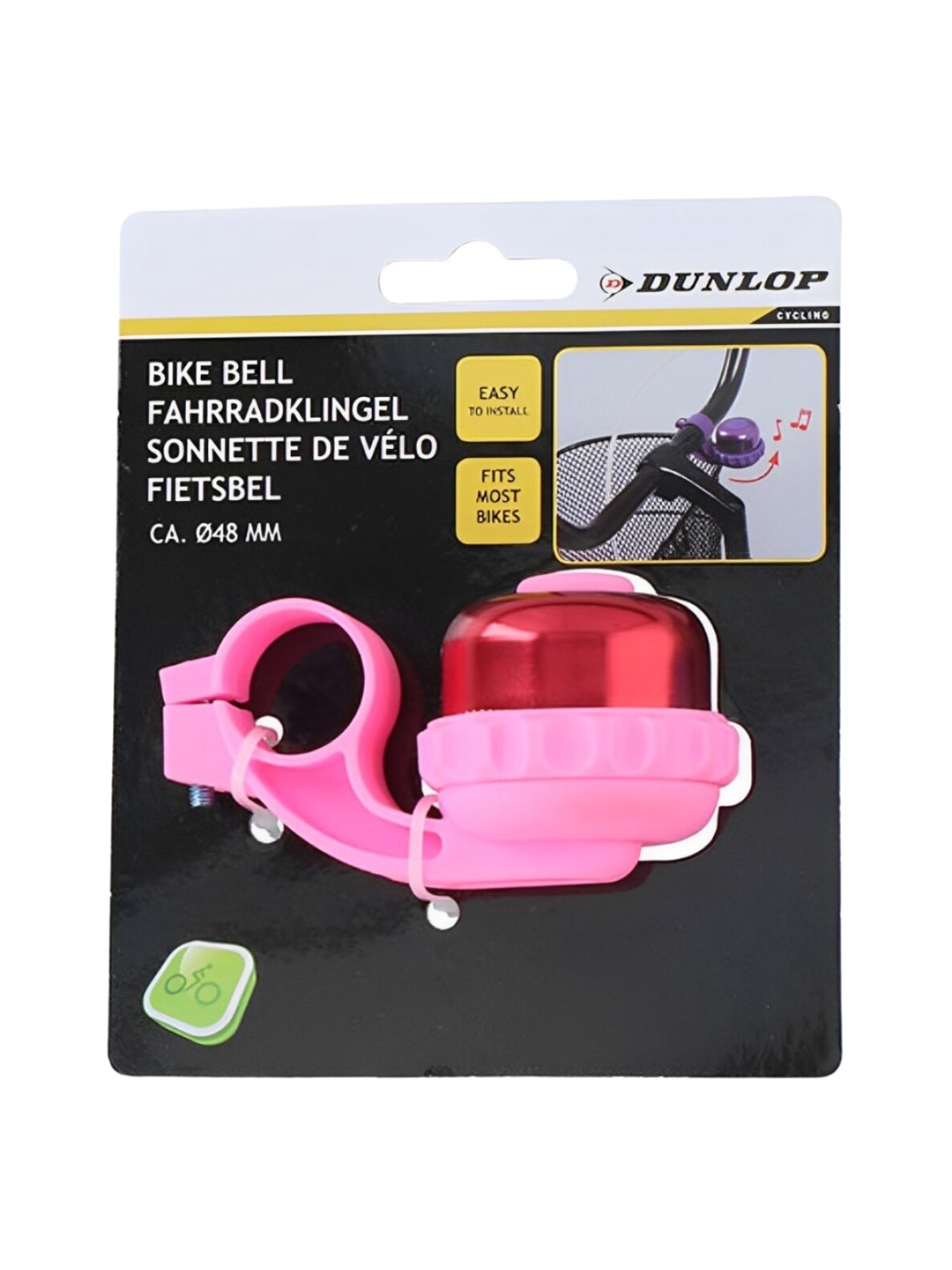 Dunlop dviračio skambutis 48 mm skersmens, rožinis 1 Dunlop dviračio skambutis 48 mm skersmens, rožinis 1