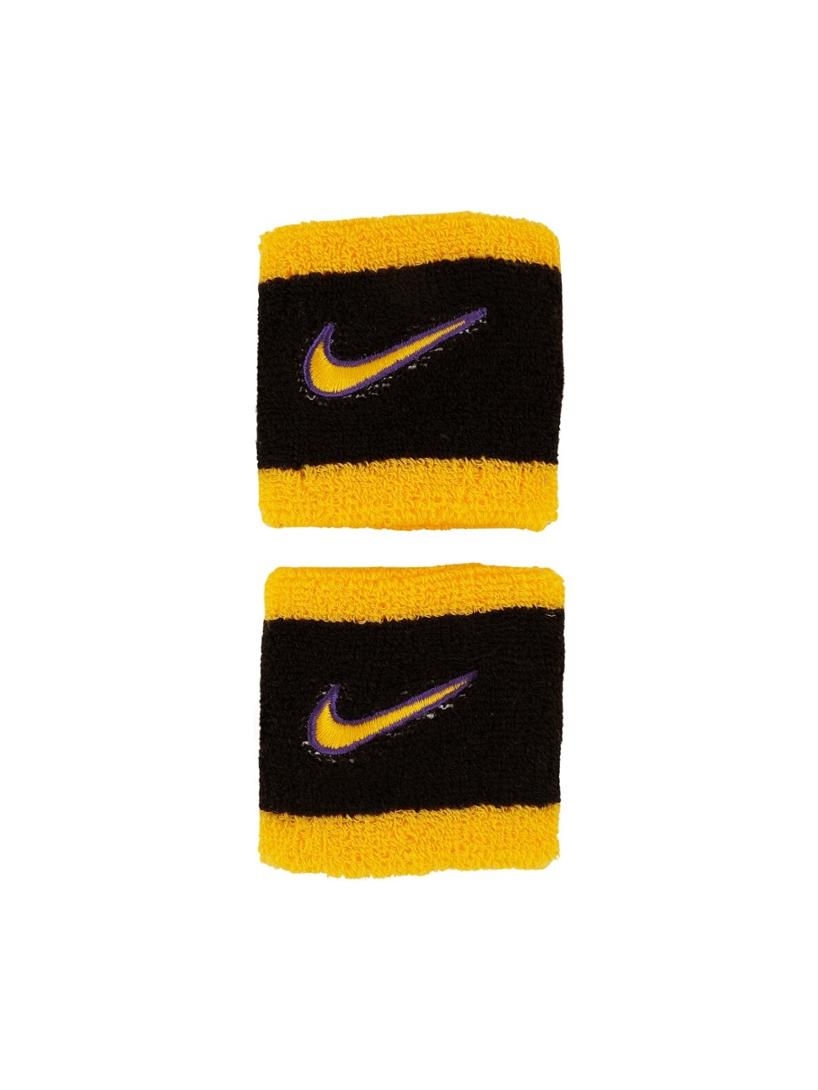 Nike Swoosh Wristbands Frotki ant rankos 2 vnt. juoda-geltona N1012405009OS Nike Swoosh Wristbands Frotki ant rankos 2 vnt. juoda-geltona N1012405009OS