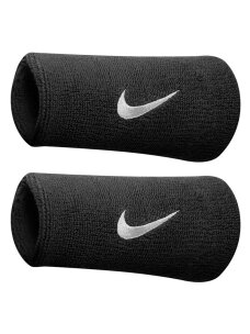 Nike plačios Swoosh Doublewide riešinės juodos 2 vnt NNN05010