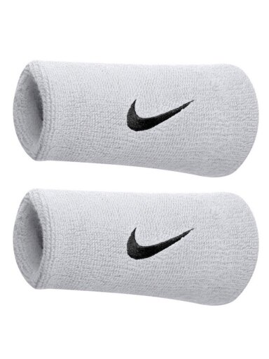 Nike plačios Swoosh Doublewide riešinės baltos 2 vnt NNN05101OS/NNN05116OS