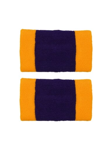 Nike Swoosh Doublewide Wristbands sportinės žarnos violetinės-geltonos
