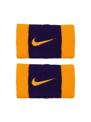 Nike Swoosh Doublewide Wristbands sportinės žarnos violetinės-geltonos