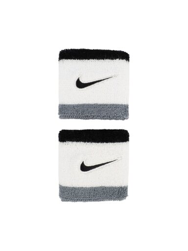 Nike Swoosh riešų apyrankės 2 vnt. balta-juoda-pilka N1012405122OS
