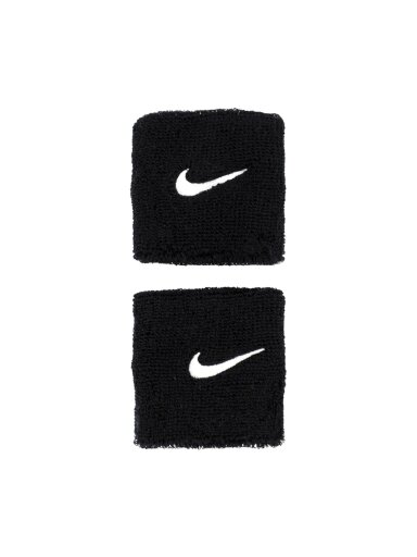 Nike Swoosh Wristbands sportinės juostos ant riešo, 2 vnt., juodos