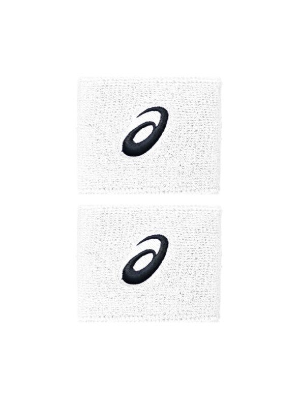 Asics Wrist Band riešo apyrankė, 2 vnt., balta 3043A143 100 Asics Wrist Band riešo apyrankė, 2 vnt., balta 3043A143 100