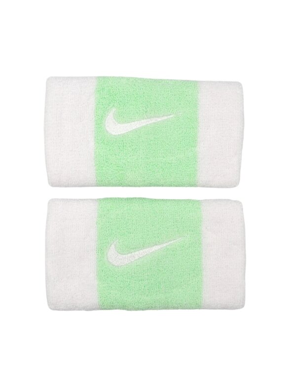 Nike Swoosh Doublewide Wristbands 2 vnt. balta ir žalia N0001586117OS