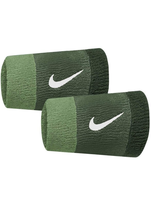 Nike plačios Swoosh riešinės 2 vnt. žalia N0001586314OS Nike plačios Swoosh riešinės 2 vnt. žalia N0001586314OS