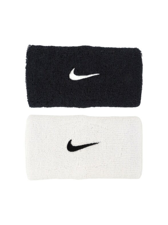 Nike Swoosh Wristbands Frotki ant rankos 2 vnt. baltos-juodos Nike Swoosh Wristbands Frotki ant rankos 2 vnt. baltos-juodos