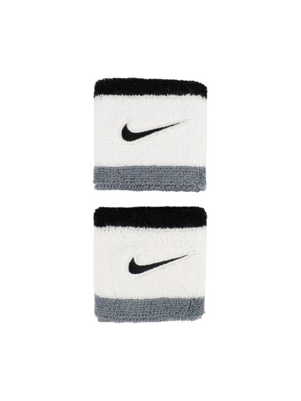 Nike Swoosh riešų apyrankės 2 vnt. balta-juoda-pilka N1012405122OS Nike Swoosh riešų apyrankės 2 vnt. balta-juoda-pilka N1012405122OS