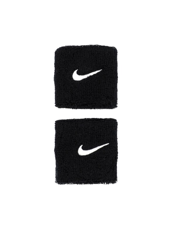 Nike Swoosh Wristbands sportinės juostos ant riešo, 2 vnt., juodos Nike Swoosh Wristbands sportinės juostos ant riešo, 2 vnt., juodos