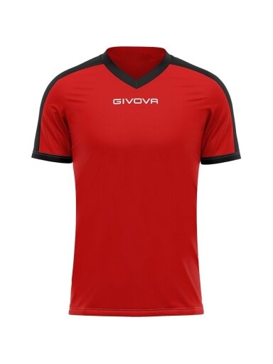 Givova Revolution Interlock marškinėliai raudoni ir juodi MAC04 1210