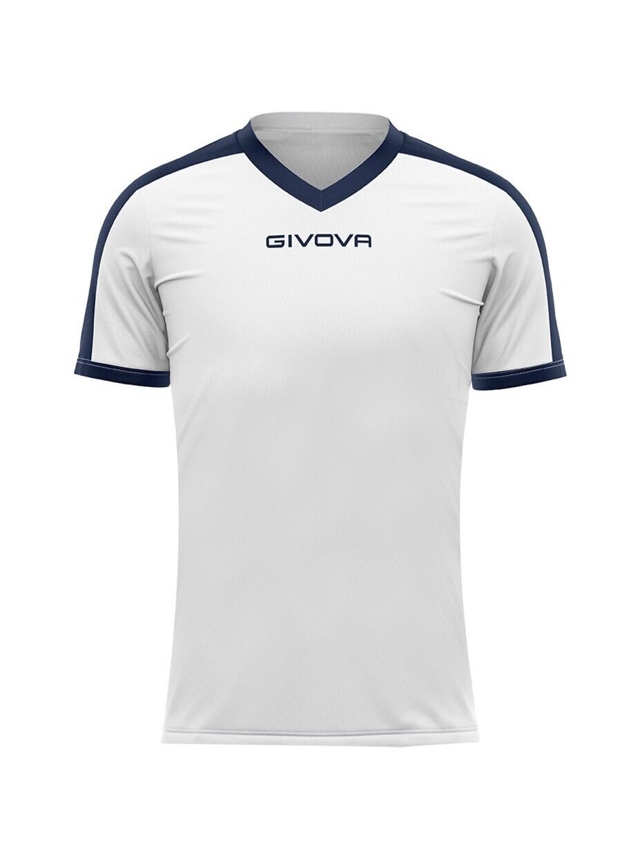 Givova Revolution Interlock marškinėliai balti ir tamsiai mėlyni MAC04 0304 1 Givova Revolution Interlock marškinėliai balti ir tamsiai mėlyni MAC04 0304 1