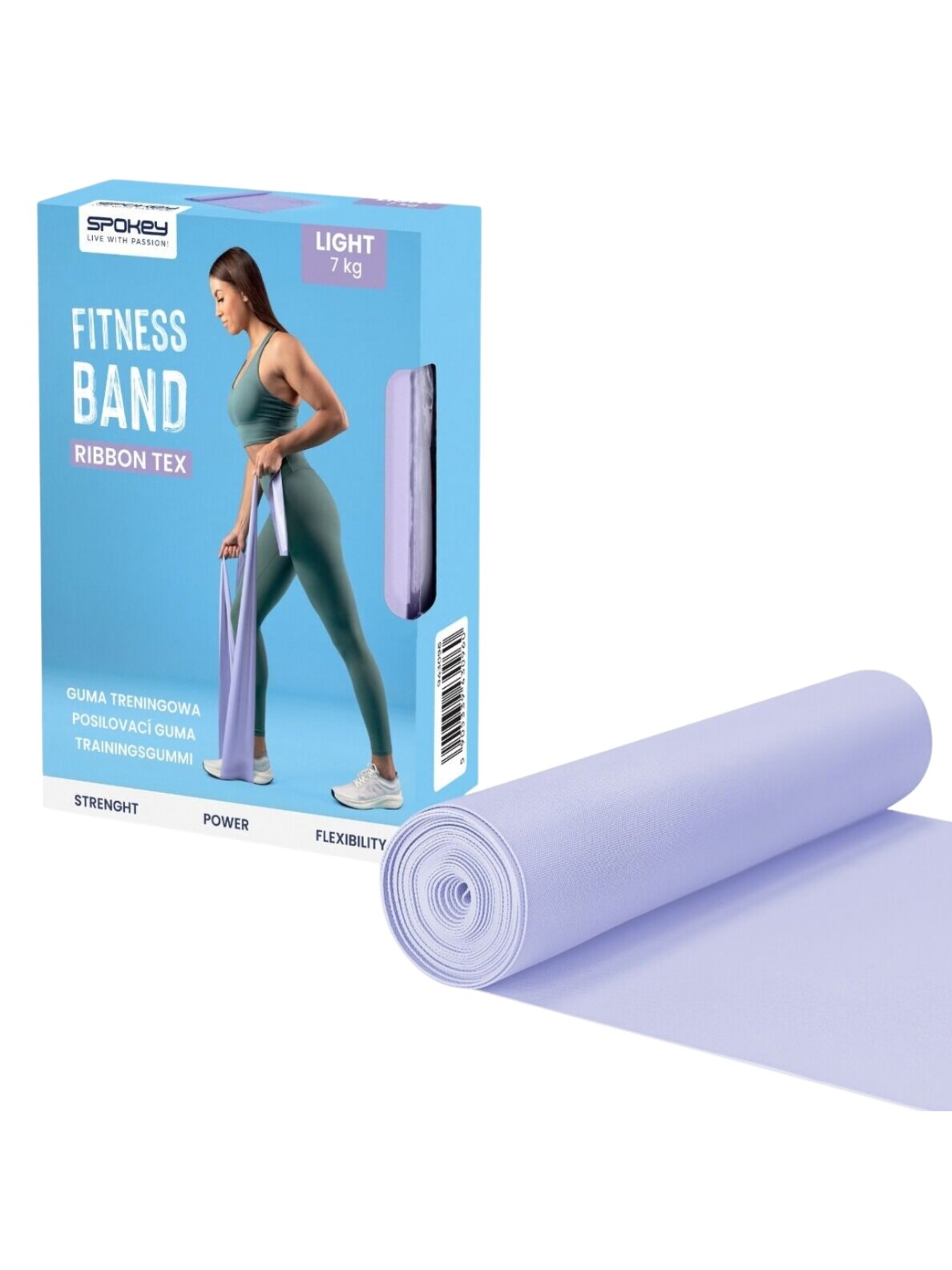 Spokey treniruočių guma Ribbon Tex light violetinė 943096 5