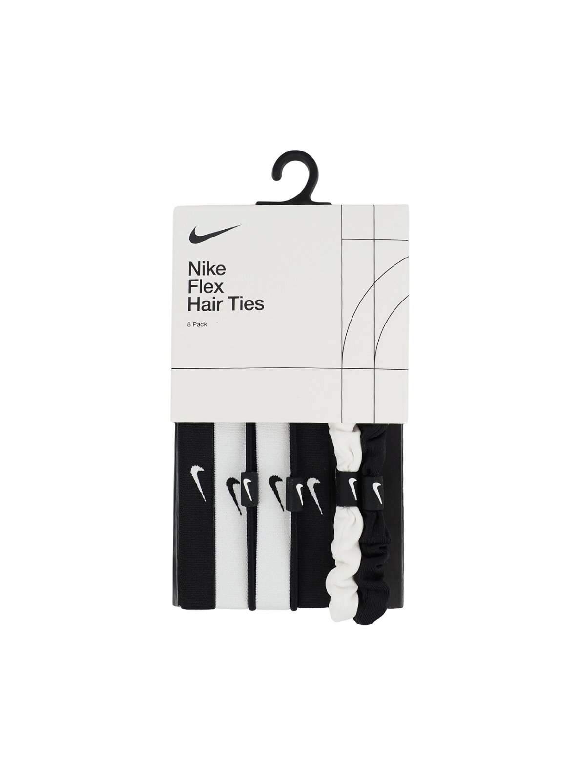 Nike Flex plaukų gumės 8 vnt. balta-juoda N1011934127OS
