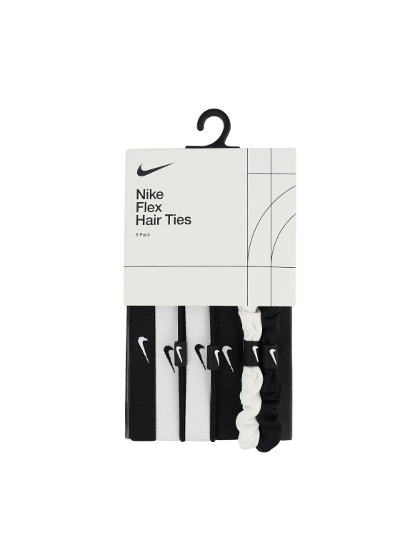 Nike Flex plaukų gumės 8 vnt. balta-juoda N1011934127OS
