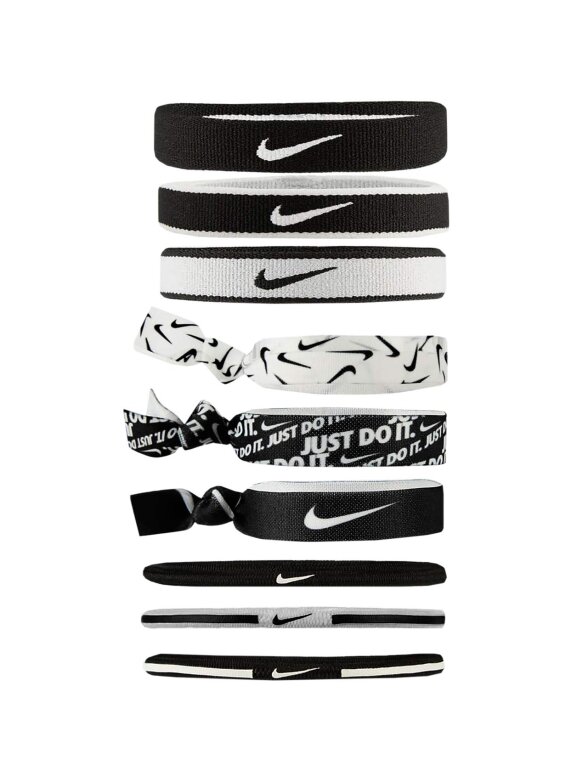 Nike Mixed Ponytail Holders 9 vnt. juoda ir balta N0003537036OS