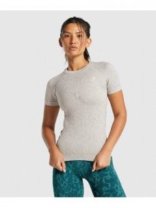 Gymshark marškinėliai moterims adapt animal print B1A7S šviesiai pilka