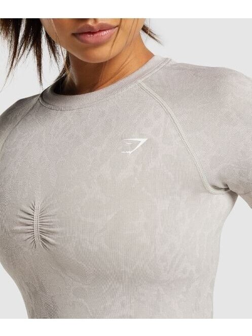 Gymshark marškinėliai moterims adapt animal print B1A7S šviesiai pilka 2