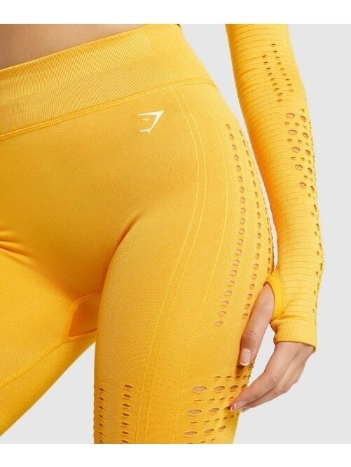 Gymshark šortai moterims geltoni 3