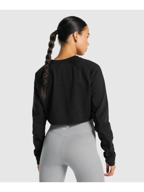 Gymshark marškinėliai ilgomis rankovėmis moterims juodi B1A4D-BBBB 3