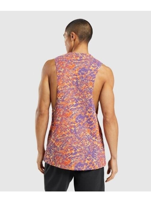 Gymshark marškinėliai vyrams oranžinė / violetinė 1 Gymshark marškinėliai vyrams oranžinė / violetinė 1