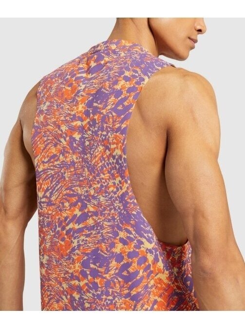 Gymshark marškinėliai vyrams oranžinė / violetinė 4 Gymshark marškinėliai vyrams oranžinė / violetinė 4