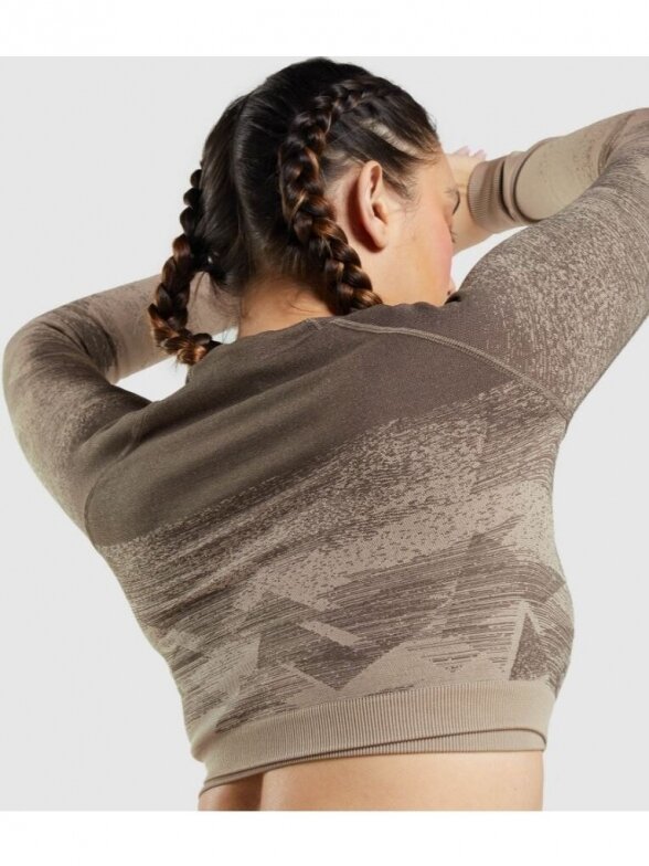 Gymshark marškinėliai ilgomis rankovėmis moterims B1A9X RUDA 4
