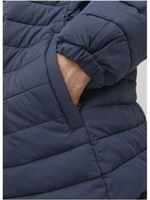 JACK & JONES  Vyriška striukė puffer collar noos PS 12217853 tamsiai mėlyna 4