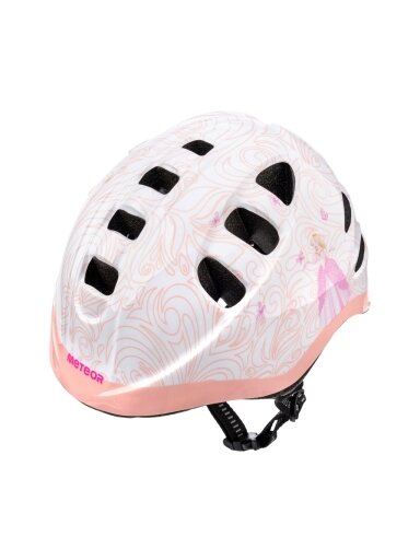 Kask Meteor MA-2 Princess vaikų dviratininkų šalmas S 48-52 cm balta-rožinė