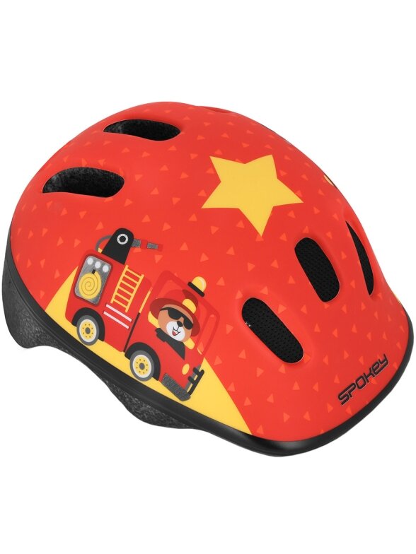 Spokey Fun vaikiškas dviračio šalmas, raudonas M 941014