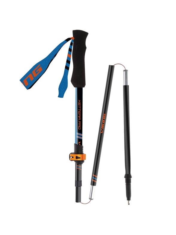 Viking Kettera Pro treko lazdos juoda-mėlyna-oranžinė 115-135 cm 610-22-7712-15-UNI 1