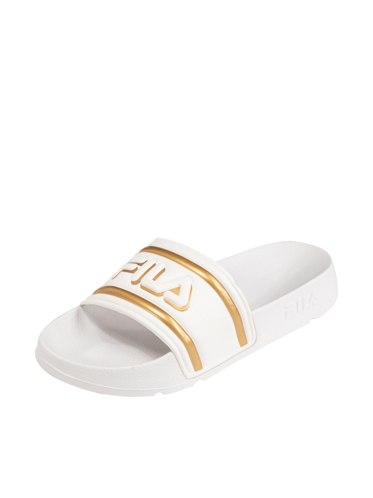 Fila Morro Bay Logo moteriškos šlepetės baltos ir auksinės spalvos FFW0102 13069 1 Fila Morro Bay Logo moteriškos šlepetės baltos ir auksinės spalvos FFW0102 13069 1