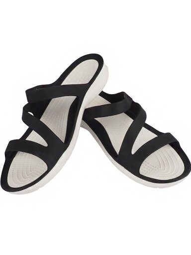 Crocs Swiftwater Sandal W moteriškos šlepetės juodos ir baltos 203998 066